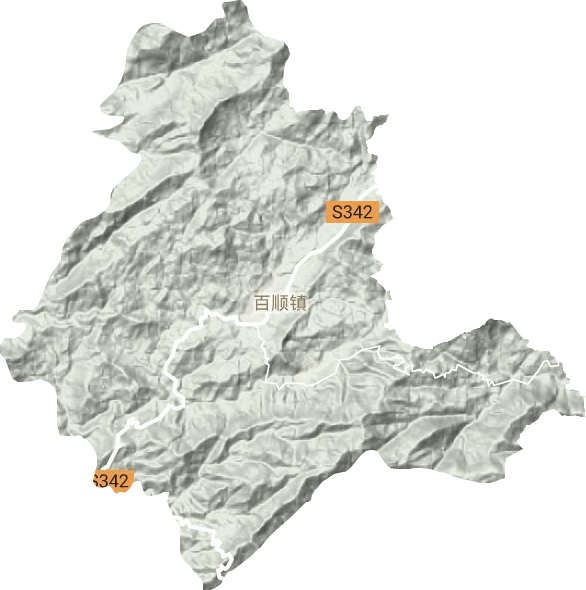 百顺镇地形地图