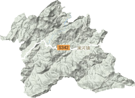 澜河镇地形地图