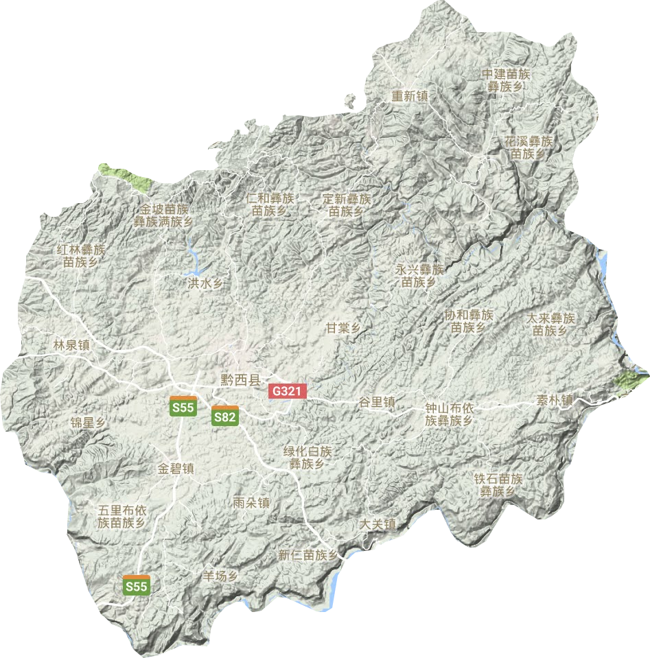 黔西市地形地图