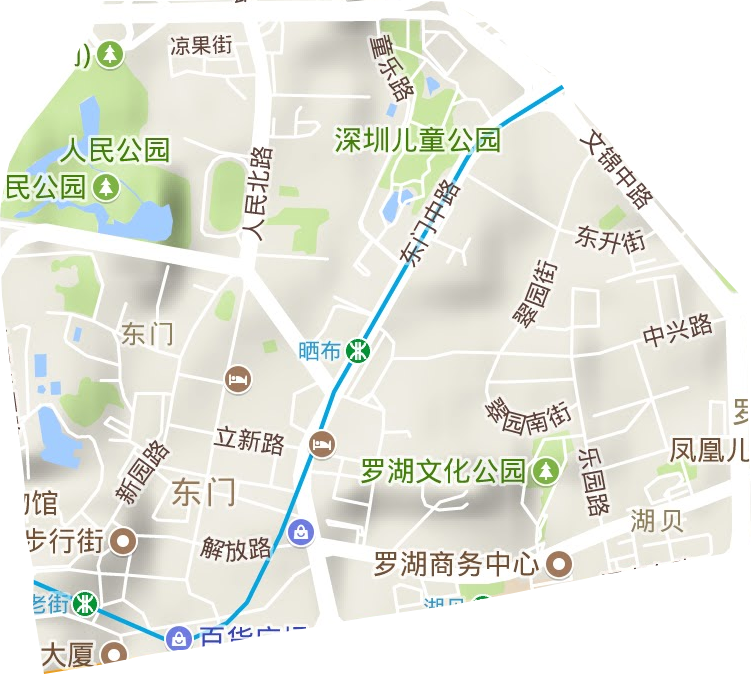 东门街道地形地图