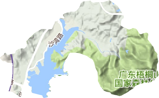 东湖街道地形地图