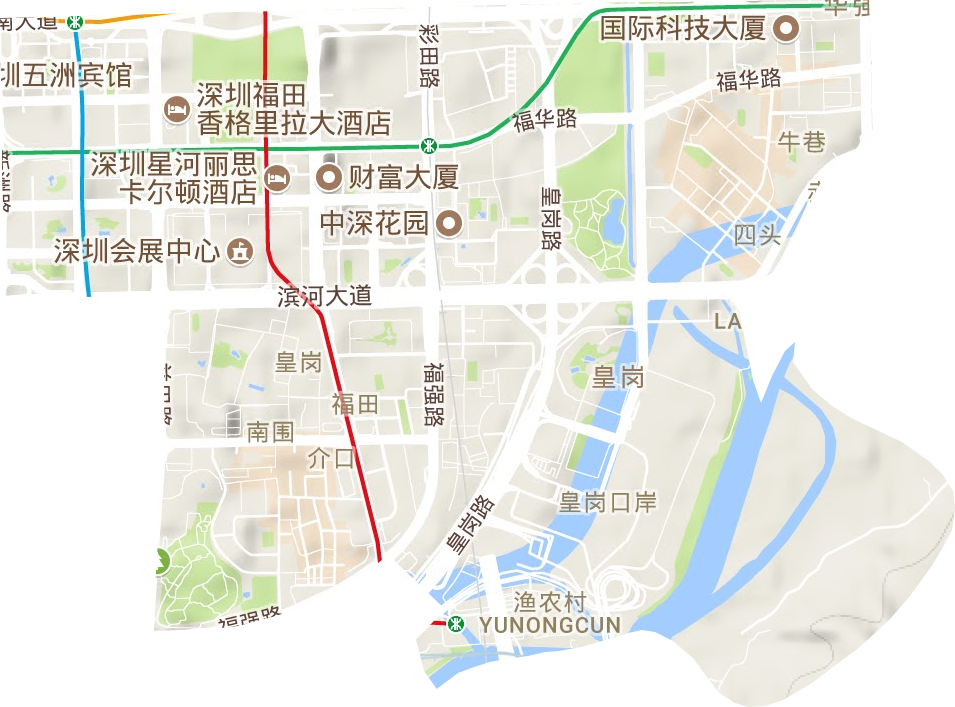 福田街道地形地图