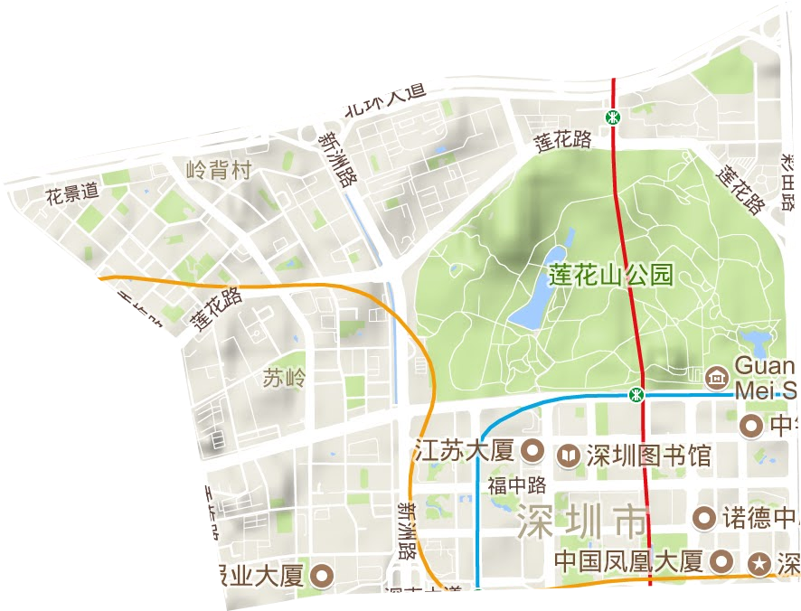 莲花街道地形地图