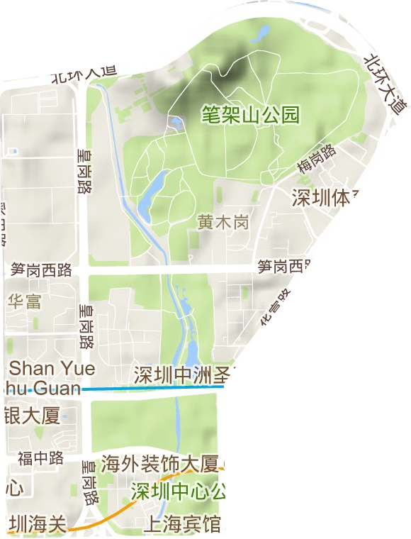 华富街道地形地图