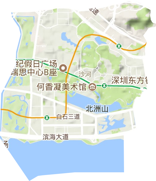 沙河街道地形地图