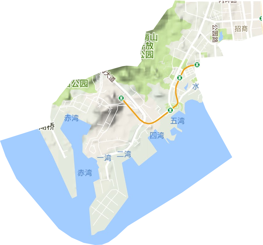 招商街道地形地图