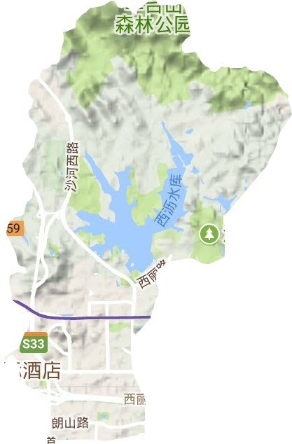 西丽街道地形地图