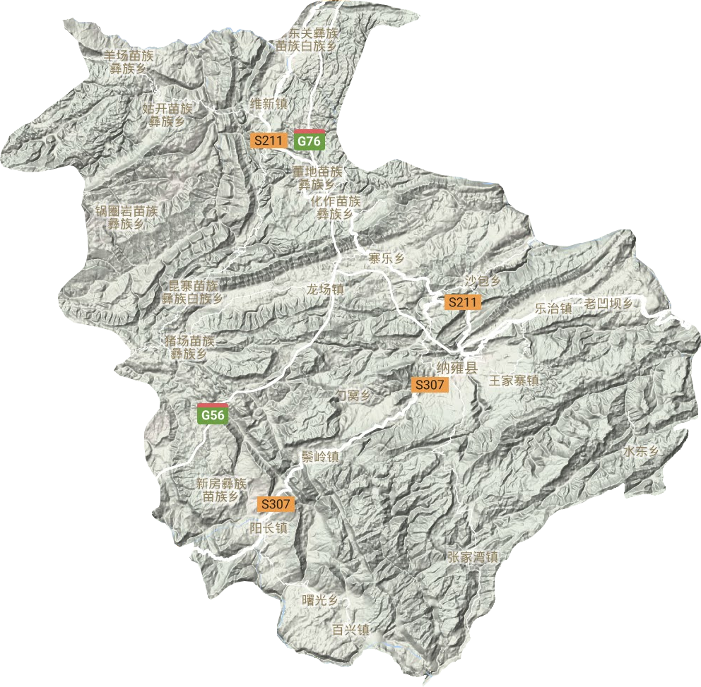纳雍县地形地图