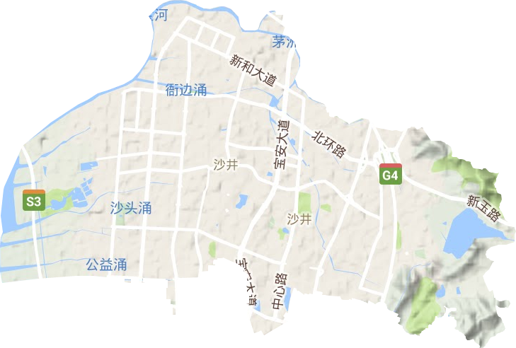 沙井街道地形地图