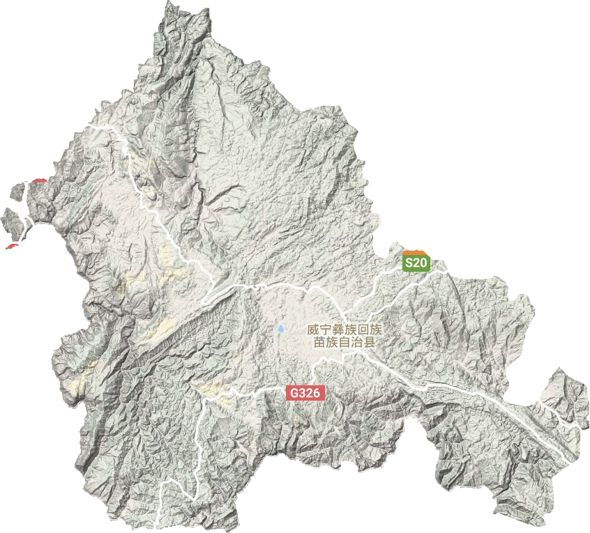 威宁县地形地图