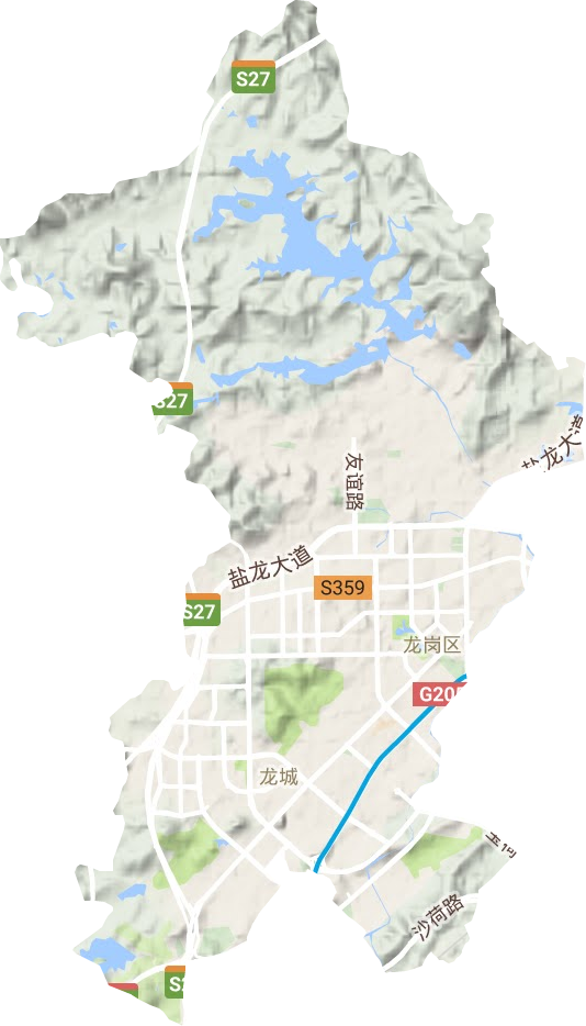 龙城街道地形地图