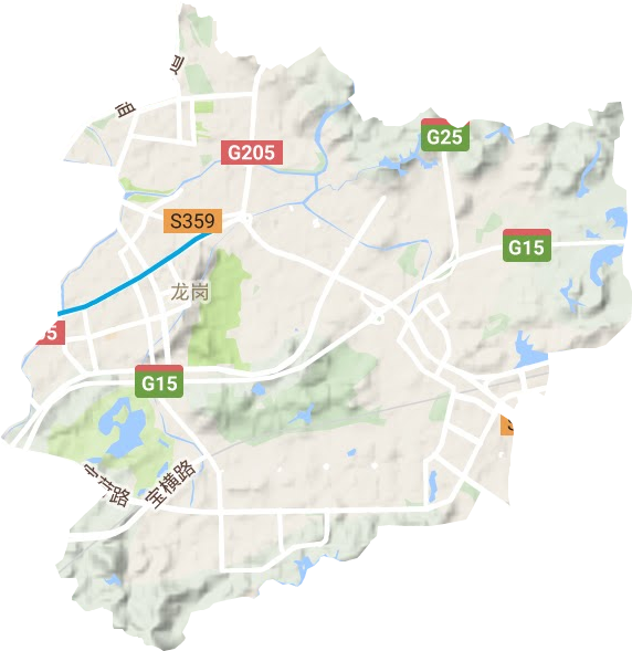 龙岗街道地形地图