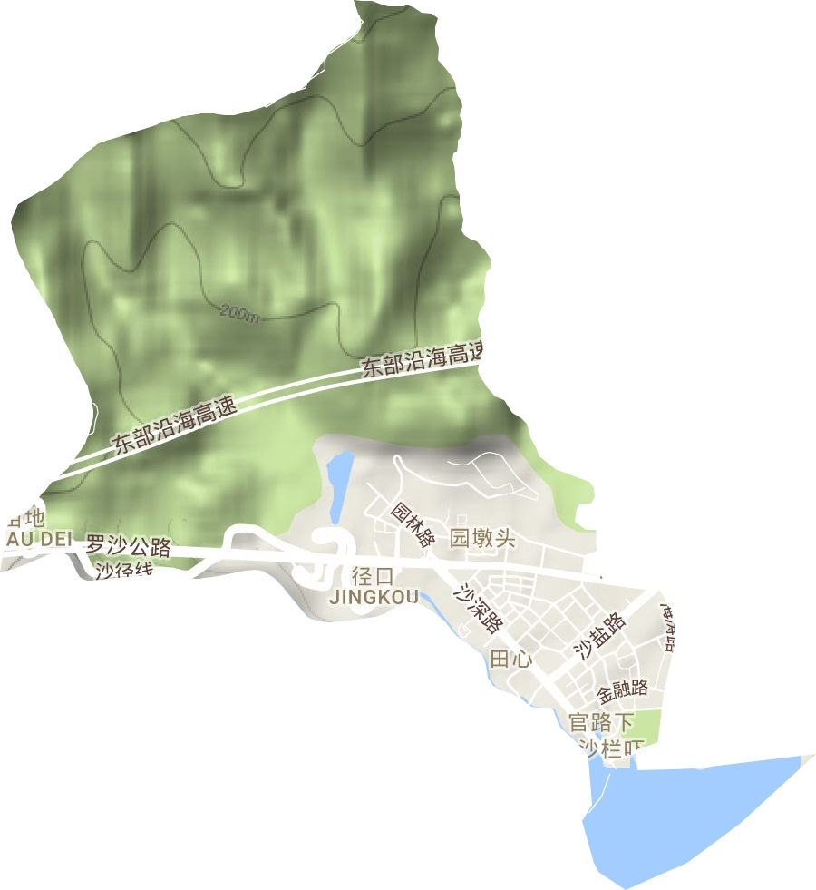 沙头角街道地形地图