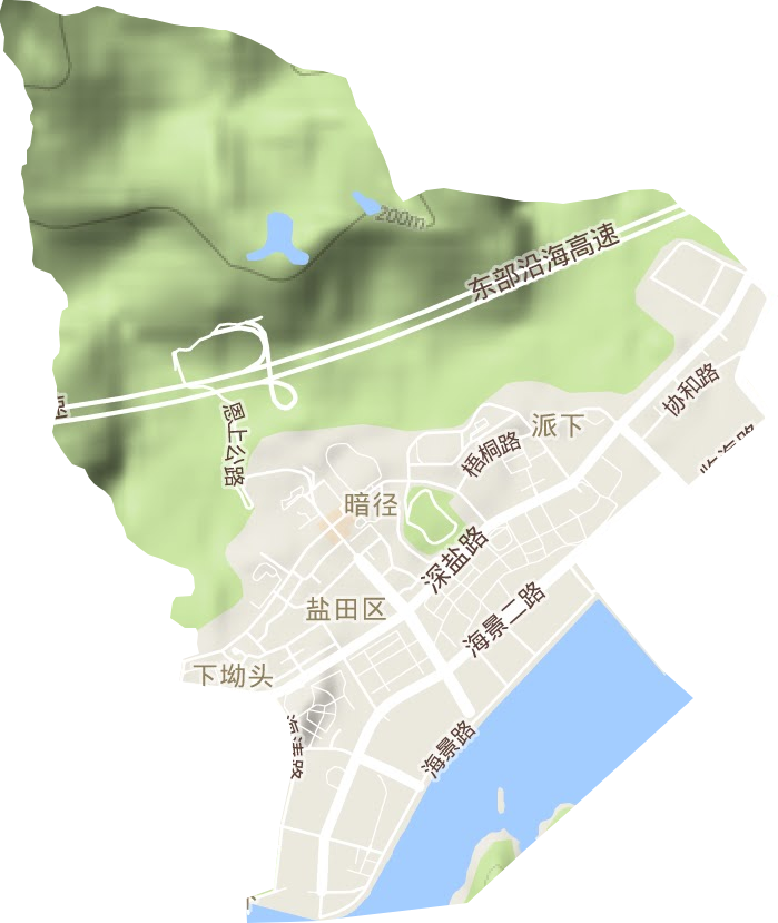 海山街道地形地图