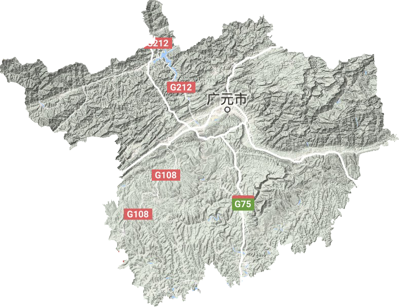 广元市地形地图