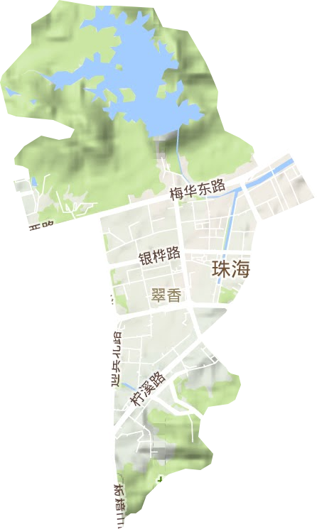 翠香街道地形地图