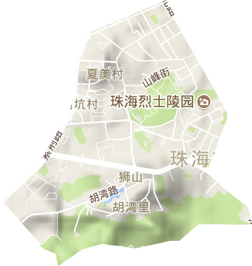 狮山街道地形地图