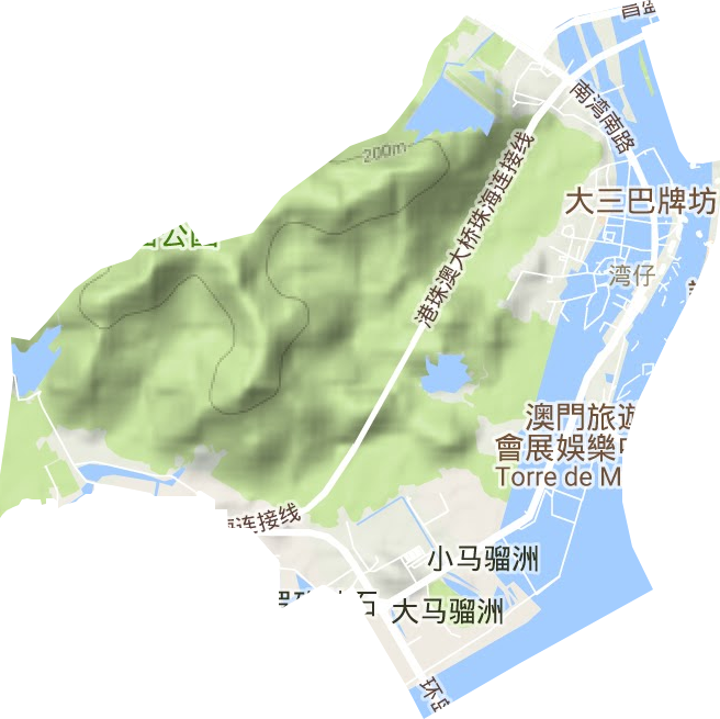 湾仔街道地形地图