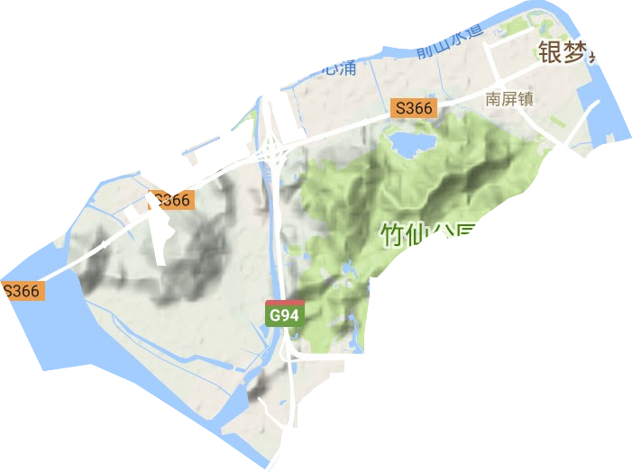 南屏镇地形地图