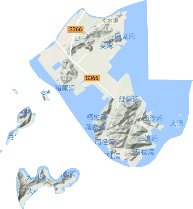 南水镇地形地图