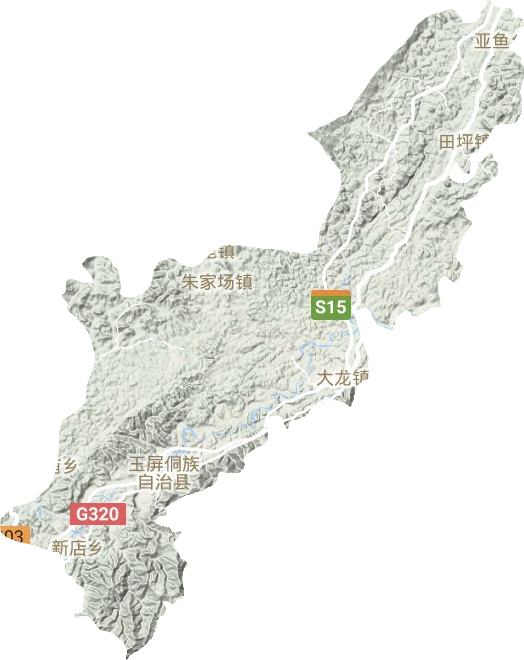 玉屏县地形地图
