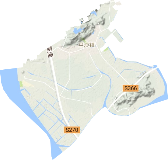 平沙镇地形地图