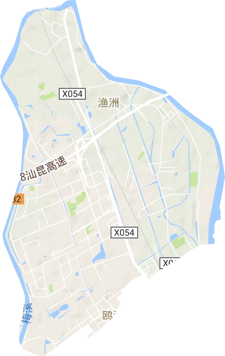 鸥汀街道地形地图