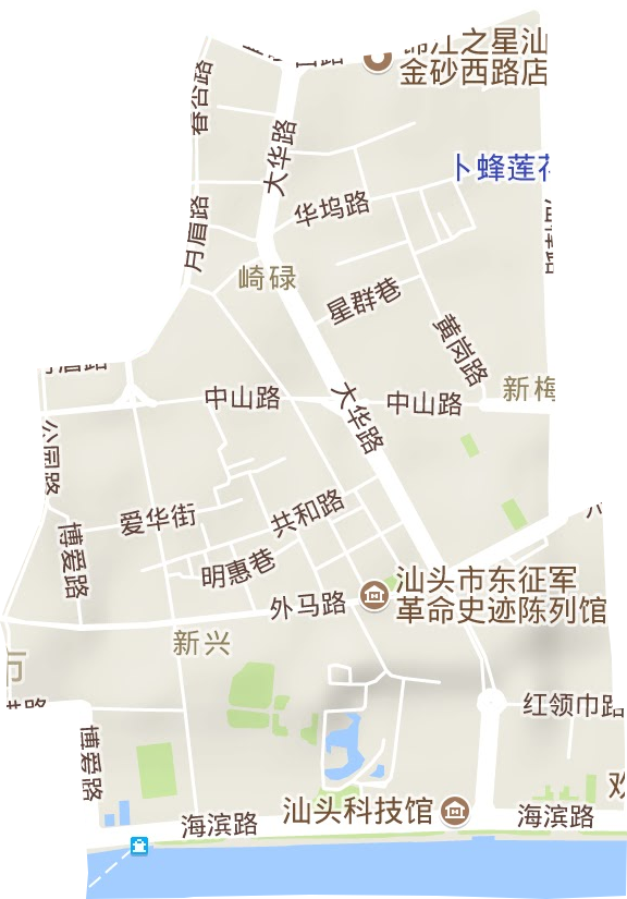 大华街道地形地图