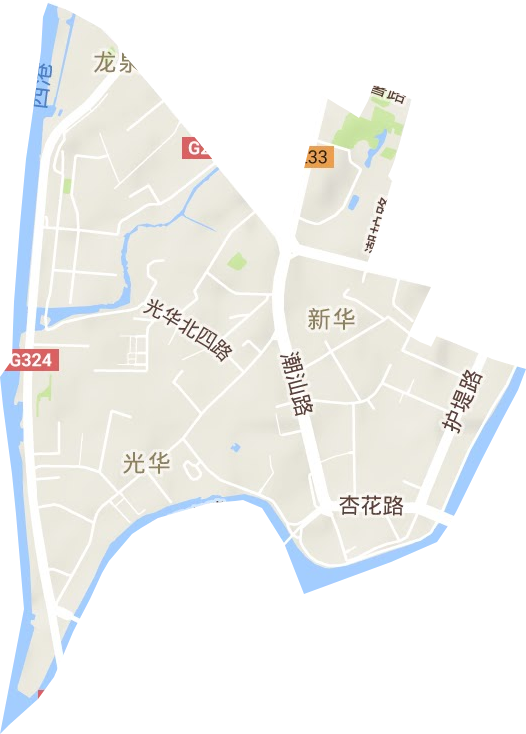 光华街道地形地图