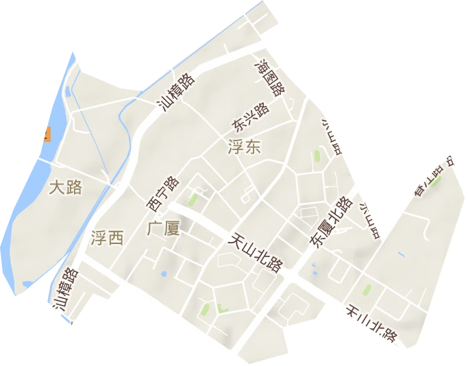 广厦街道地形地图