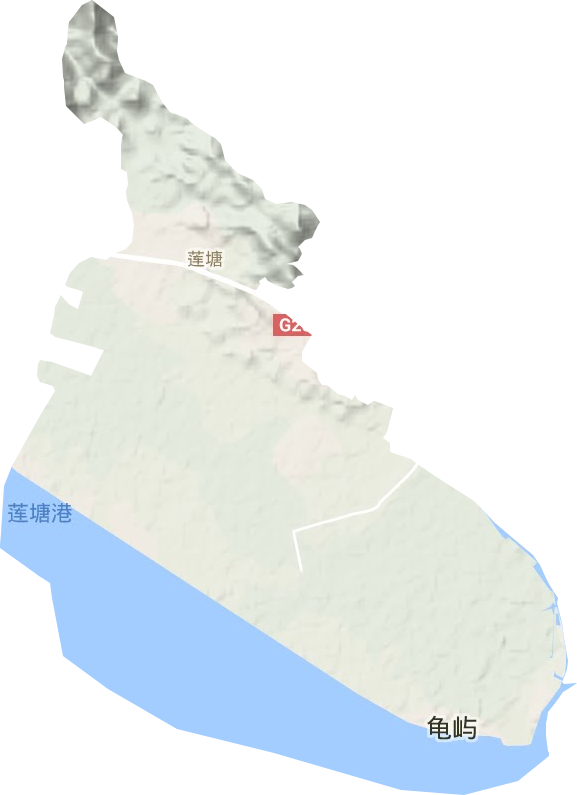 鮀莲街道地形地图