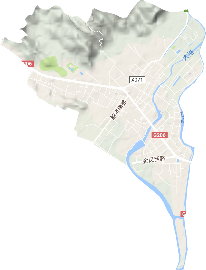 鮀江街道地形地图