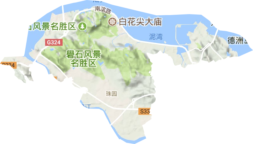 礐石街道地形地图