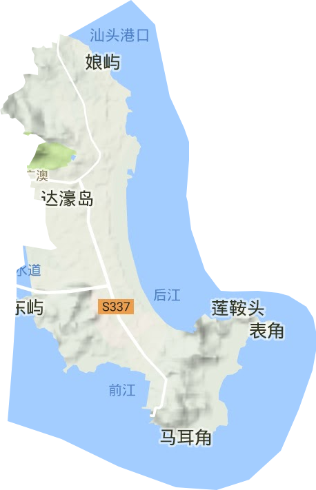 广澳街道地形地图