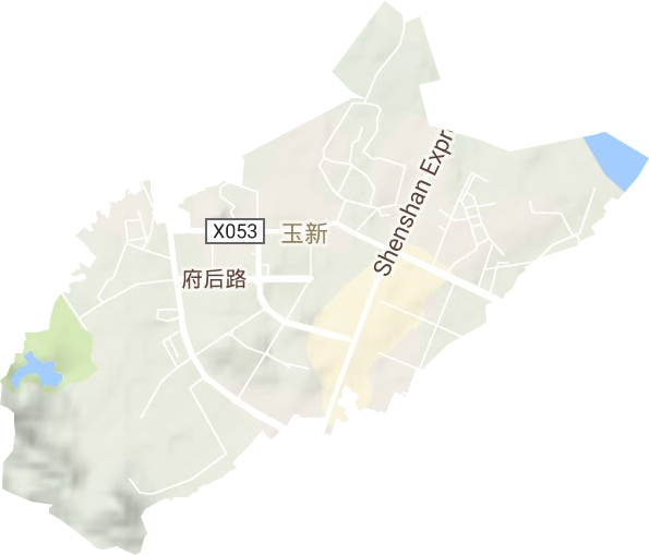玉新街道地形地图