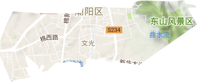 文光街道地形地图
