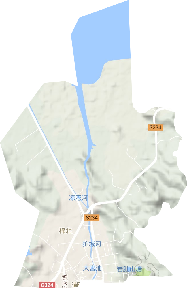 棉北街道地形地图