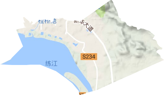 城南街道地形地图