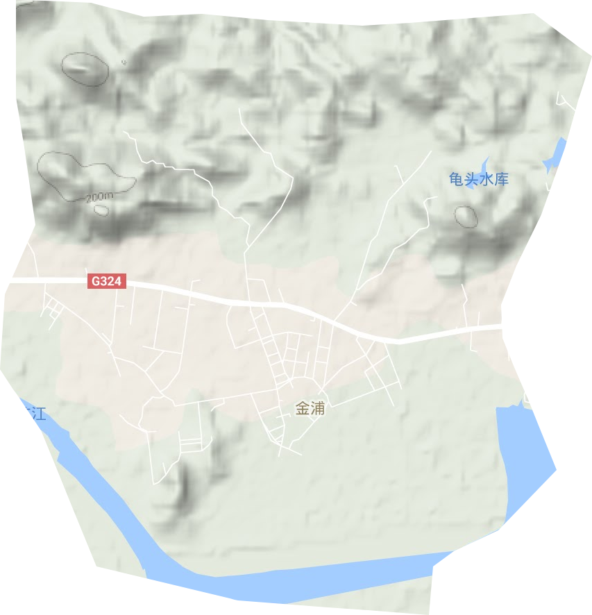 金浦街道地形地图