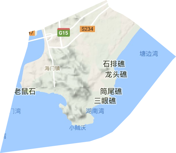 海门镇地形地图