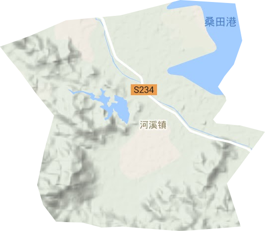 河溪镇地形地图