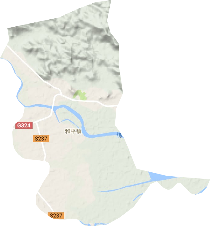 和平镇地形地图