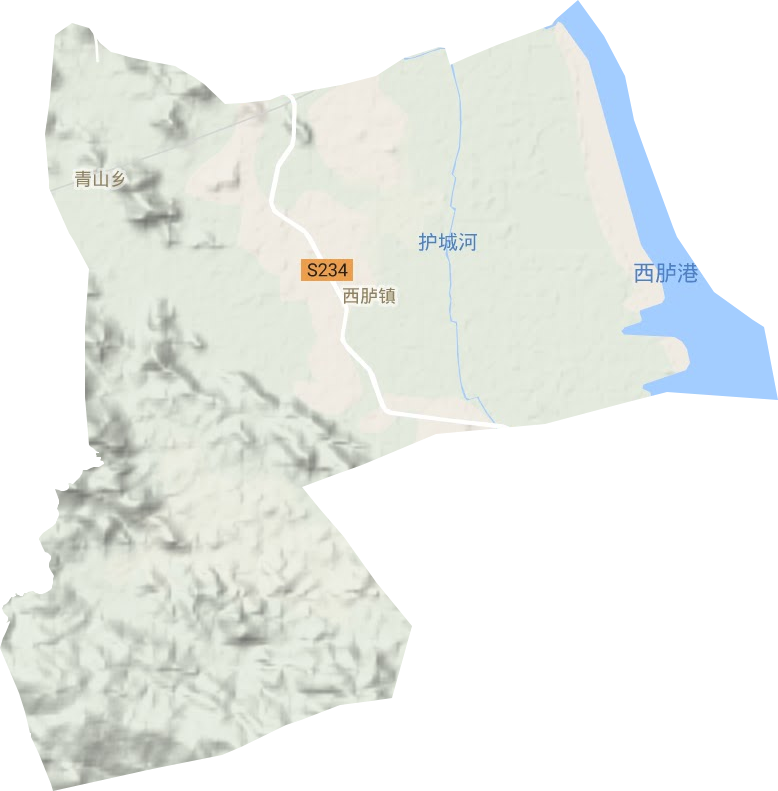 西胪镇地形地图