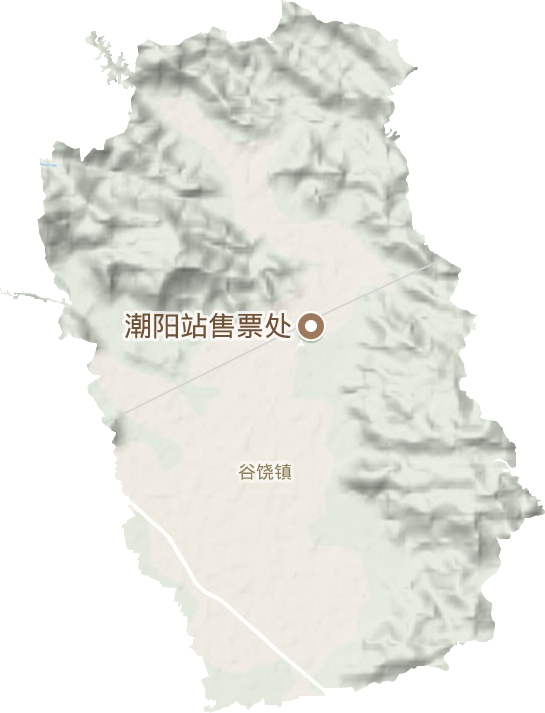 谷饶镇地形地图
