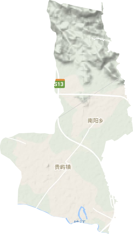 贵屿镇地形地图