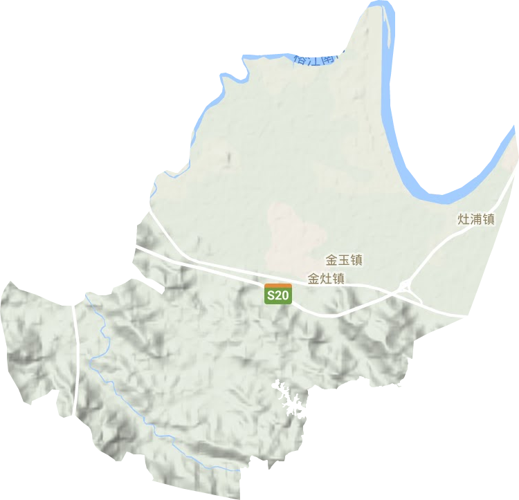 金灶镇地形地图