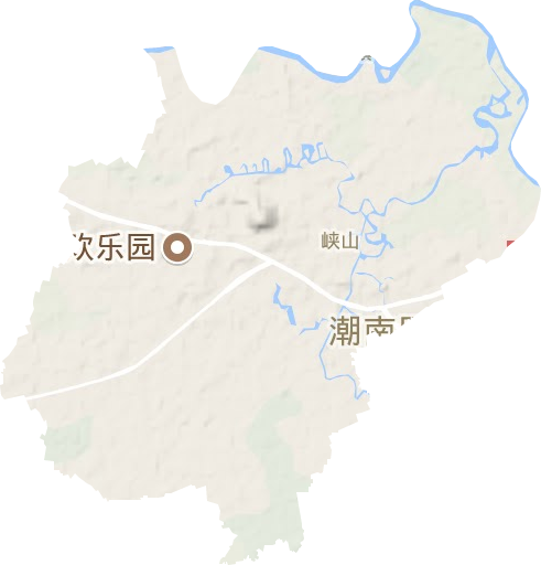 峡山街道地形地图