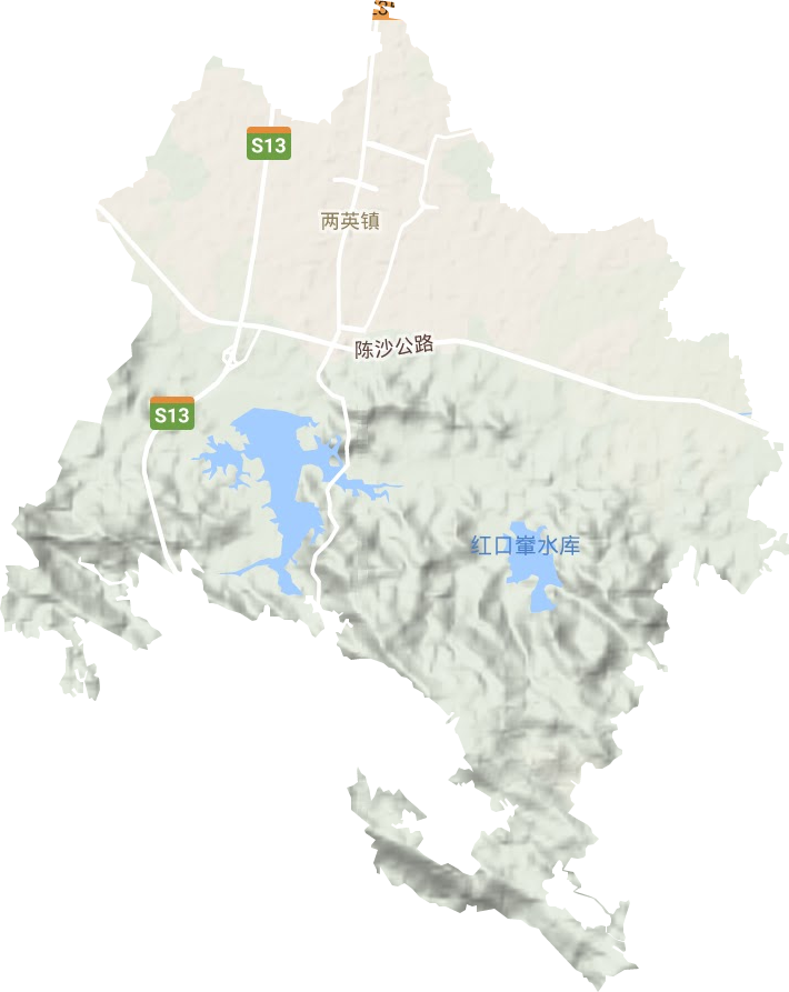 两英镇地形地图