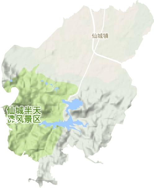仙城镇地形地图