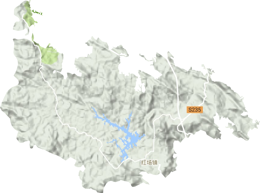 红场镇地形地图